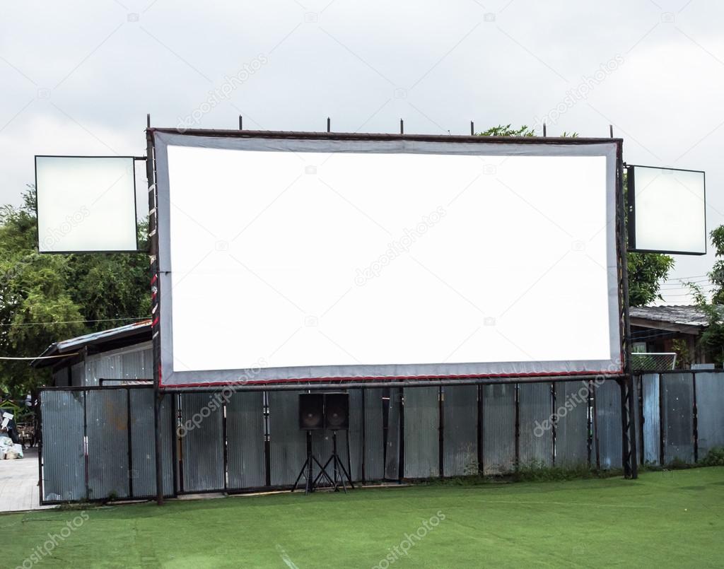 White movie screen
