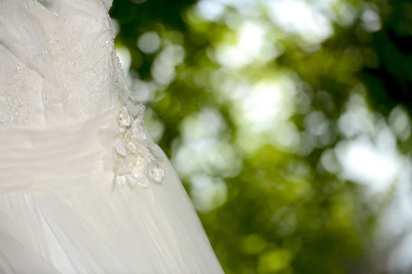 Wedding dress hanging — Stock Photo, Image