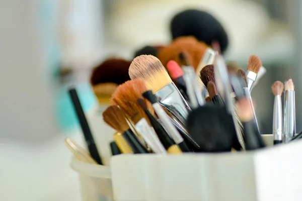 Many brushes for makeup — Stock Photo, Image