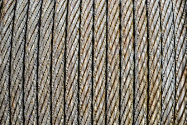 Ship steel wire placed on a drum on natural light — Stock Photo, Image