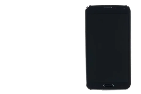 Černá smartphone s stříbrným okrajem — Stock fotografie