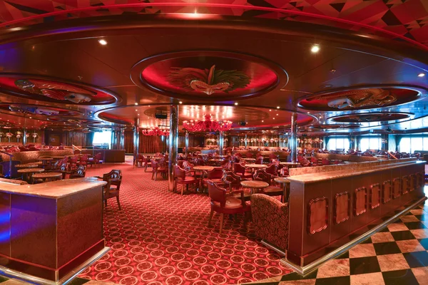 Modern Restoran iç kırmızı arka plan ile