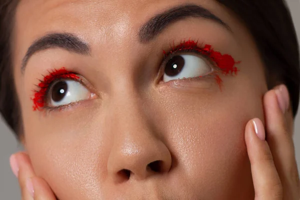 Kosmetik Und Make Schöne Weibliche Augen Mit Sexy Schwarzem Liner — Stockfoto