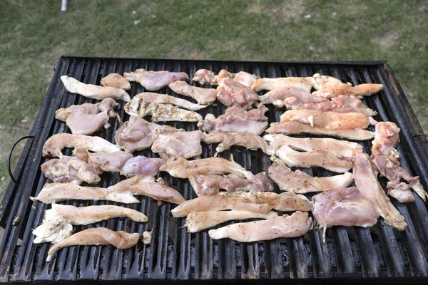 Vista dettagliata del pollo alla griglia — Foto Stock