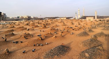 Madinah Nabawi cami de Müslüman mezarlığı.