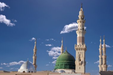 Dome and minarets of masjid nabavi  clipart