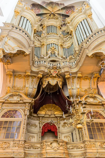 Organo Barocco Marienorgel Nella Chiesa Santa Maria Rostock Germania Immagine — Foto Stock