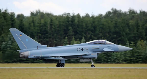 Eurofighter jet after flight demonstration — Stock Photo, Image