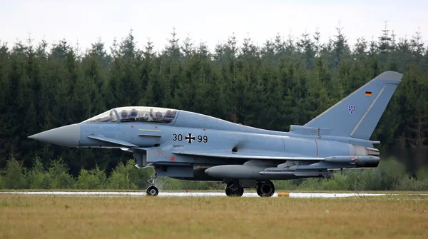 Eurofighter training jet after flight demonstration — Stock Photo, Image