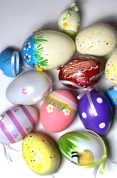 Mix of multicolored vivid Easer eggs — Stock Photo, Image