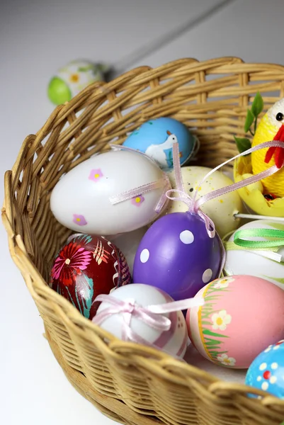 Mix of multicolored vivid Easter eggs — Stock Photo, Image