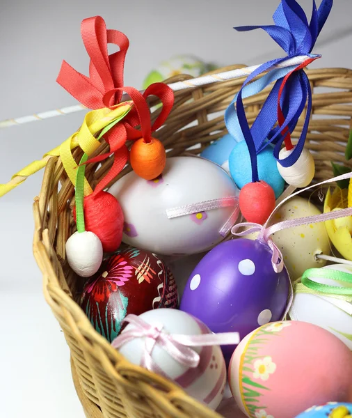 Mix of multicolored vivid Easter eggs — Stock Photo, Image