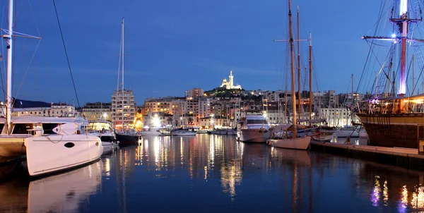 Beautiful view of Marseille in the night — Stock Photo, Image