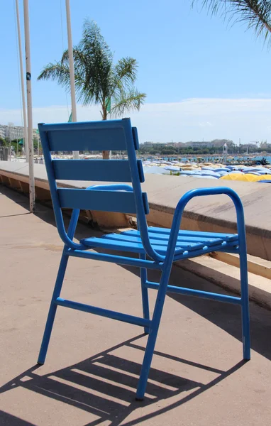 Sedie blu di Cannes, Francia — Foto Stock