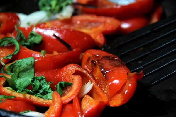 Red Baked Paprika Process Preparatio — Stock Photo, Image