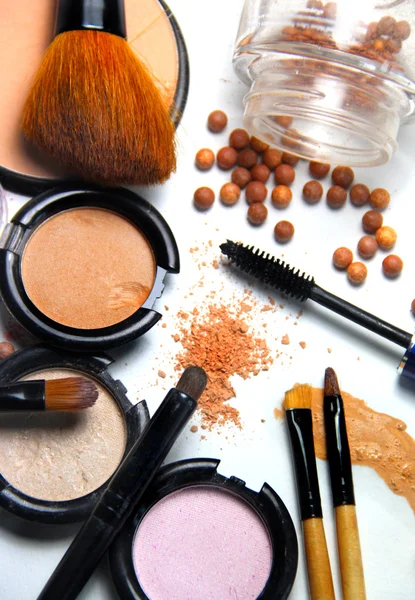 All types of make-up and brushes — Stock Photo, Image