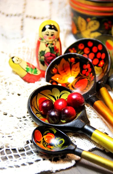 Blandning av traditionella ryska souvenirer — Stockfoto