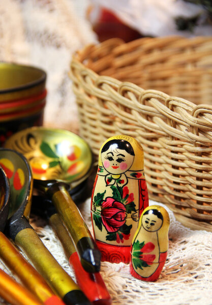 Mix of traditional Russian Souvenirs  