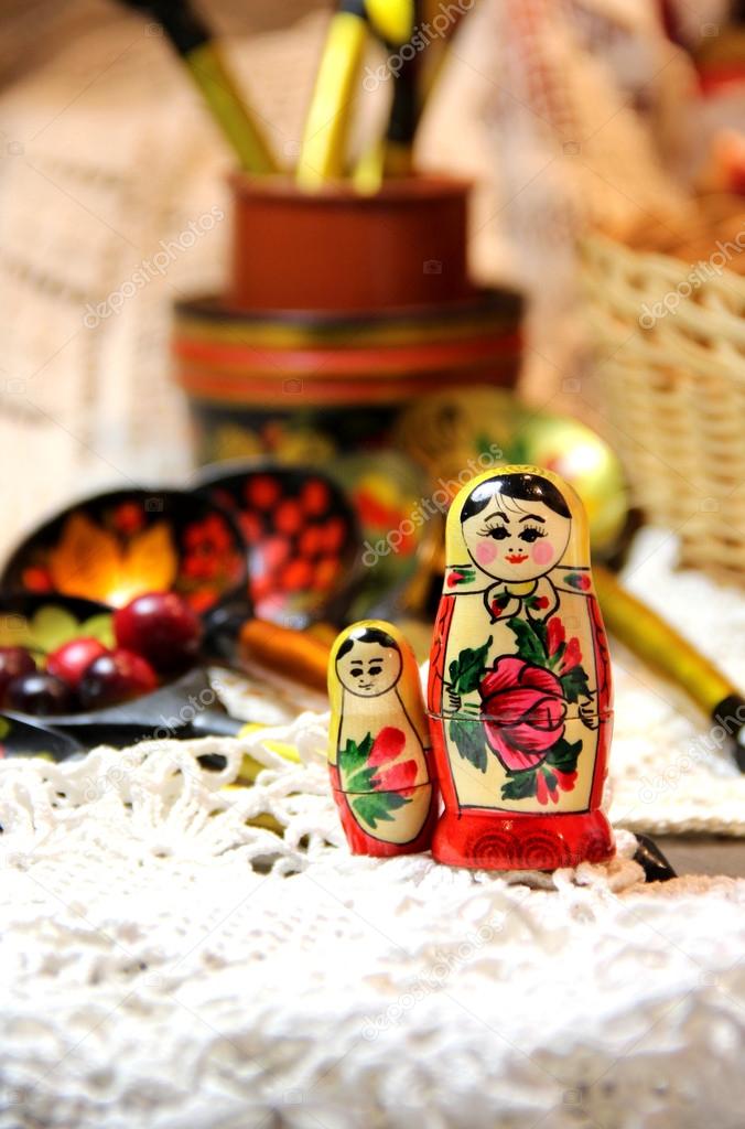 Mix of traditional Russian Souvenirs  