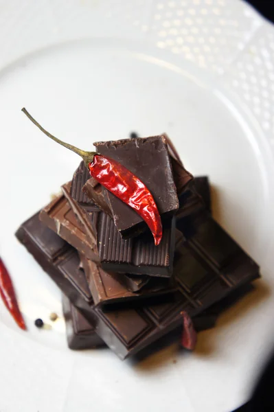 プレートのチョコレートの作品 — ストック写真