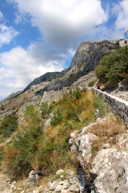 Kotor 'un güzel manzarası, mono gro