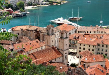 Kotor 'un güzel manzarası, mono gro