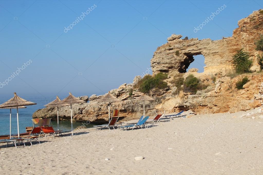 Splendide Spiagge Di Dhermi Albania Foto Stock