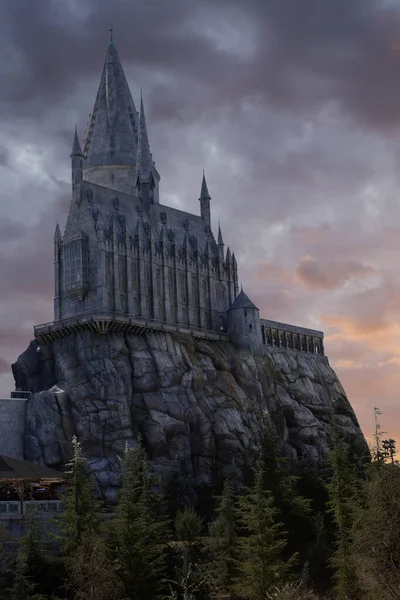 Los Ángeles Febrero 2016 Hogwarts Castle Parque Temático Universal Studios —  Fotos de Stock