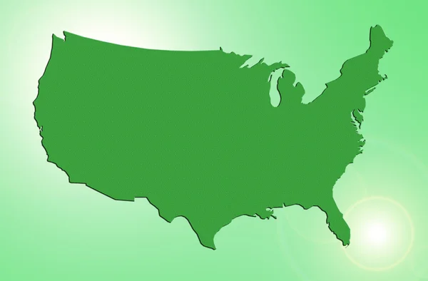 Gröna karta över Usa — Stockfoto