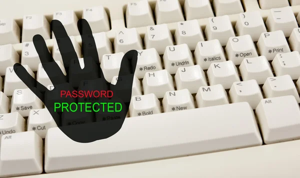 Password Protected White Keyboard — Stock Photo, Image