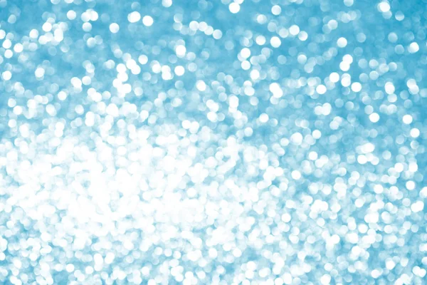 Luzes Natal Brilhantes Brancas Azuis Fundo Abstrato Desfocado — Fotografia de Stock