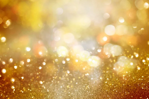 Абстрактные Отшлифованные Огни Игристый Праздник Боке Фон Золотыми Тонами Элегантный — стоковое фото