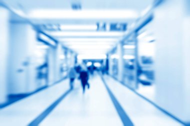 soyut odaklanmış bulanık teknoloji alan arkaplanı, boş iş koridoru veya alışveriş merkezi. Tıp ve hastane koridoru modern laboratuarla (klinik) odaklanmış değil)