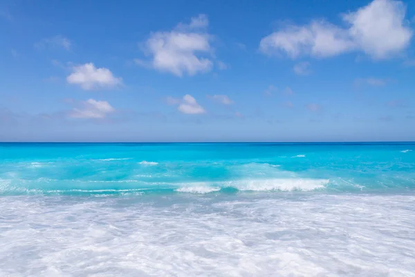 Plage Sable Tropical Ciel Bleu Chaude Journée Été — Photo