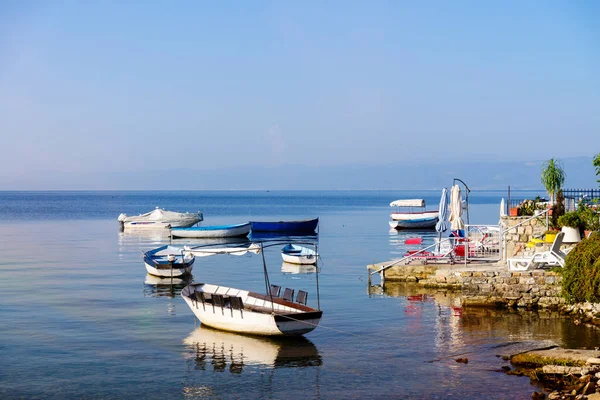 Άποψη Ενός Τυπικού Σπίτια Που Βρίσκονται Στην Άκρη Της Ohrid — Φωτογραφία Αρχείου