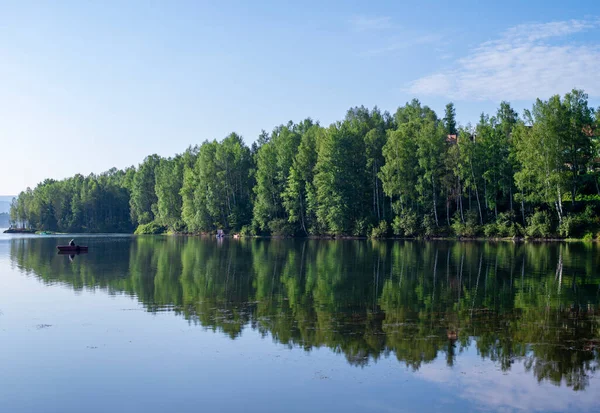 塞尔维亚东南部的半人工湖Vlasina的全景 图库图片