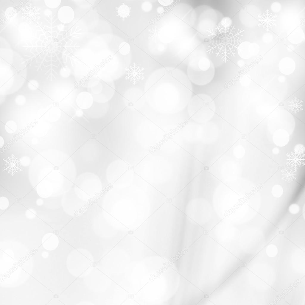 Abstract white shiny lights, silver background