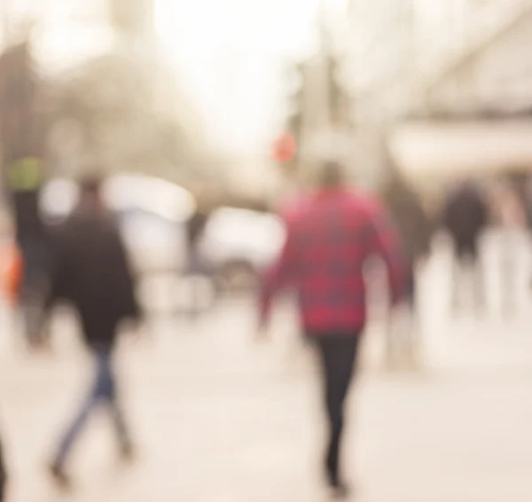 Staden pendlare. Abstrakt suddig bild av en stad gatan scen. — Stockfoto