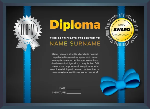 Diplom, certifikat formgivningsmall — Stock vektor