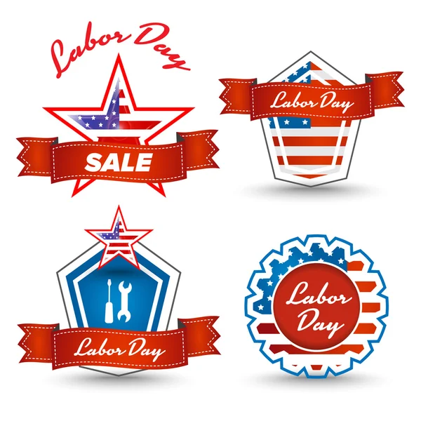 Labor day stickers — Stock Vector