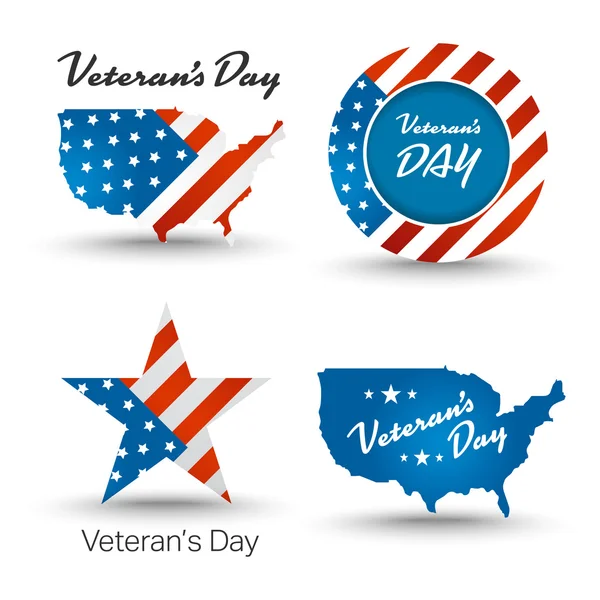 Distintivos do dia dos veteranos — Vetor de Stock