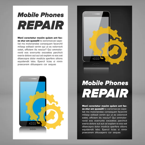 Banner de reparação de telefone inteligente — Vetor de Stock