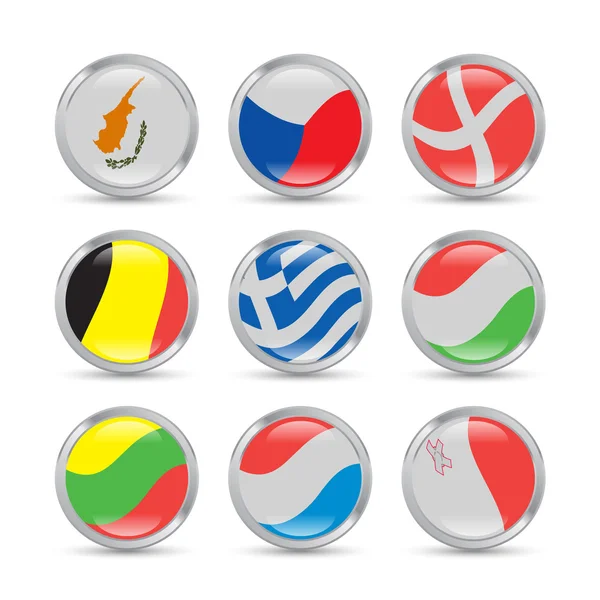 Ícones de bandeiras europeias — Vetor de Stock