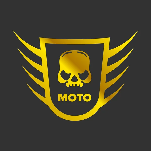 Símbolo do logotipo do vetor do crânio de Moto —  Vetores de Stock