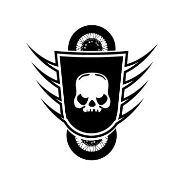 Moto kafatası vektör Logo Simge