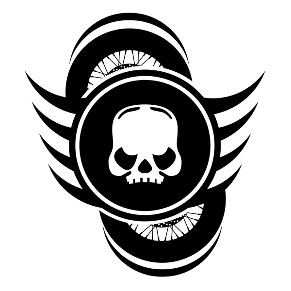 Símbolo do logotipo do vetor do crânio de Moto — Vetor de Stock