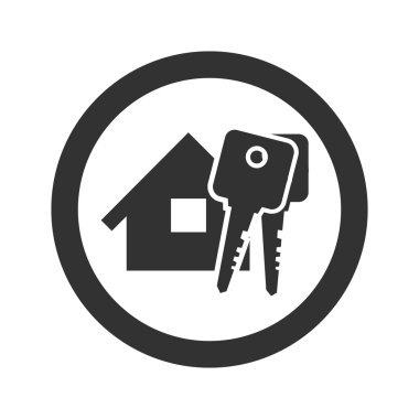 Siyah anahtar simgesi ile ev