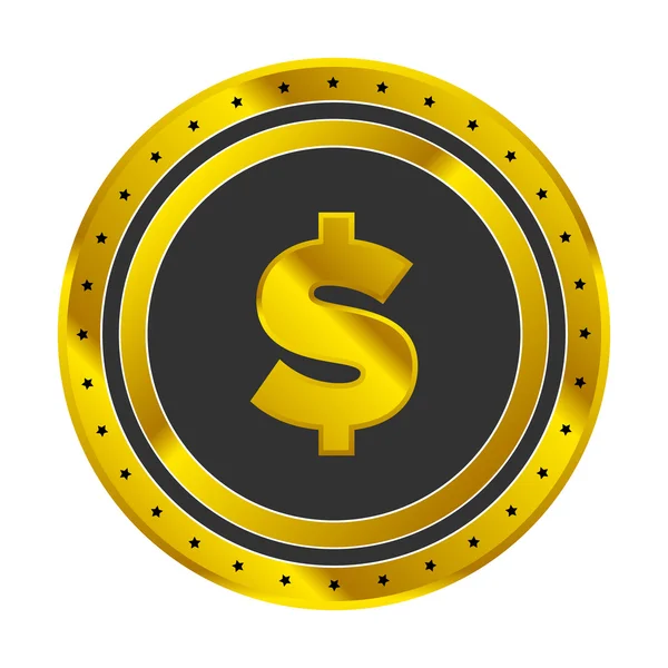 Zlatá mince dolaru — Stockový vektor