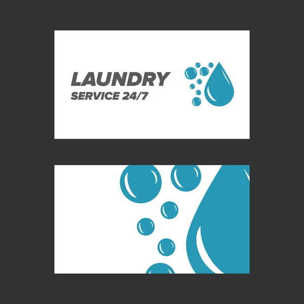 Blue Laundry Service Cartão de visita — Vetor de Stock