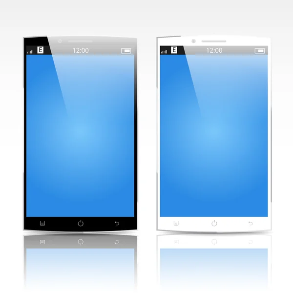 Smartphone vettoriale mockup bianco e nero — Vettoriale Stock